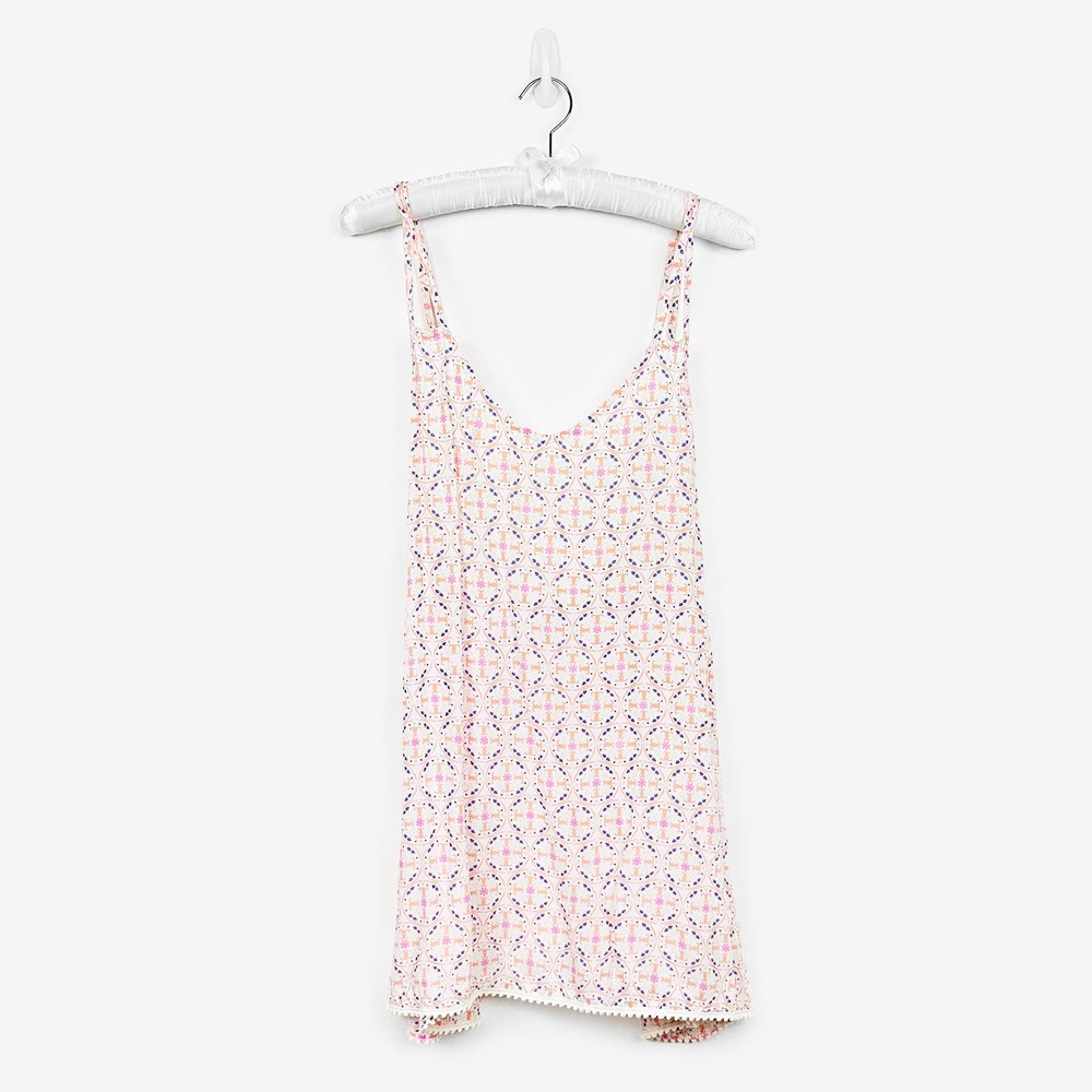 Tiare Hawaii Pink and White Sleeveless Sundress